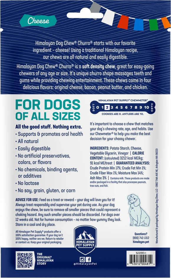Himalayan Pet Supply yakyCHURRO Cheese Dog Chews (4 ct)