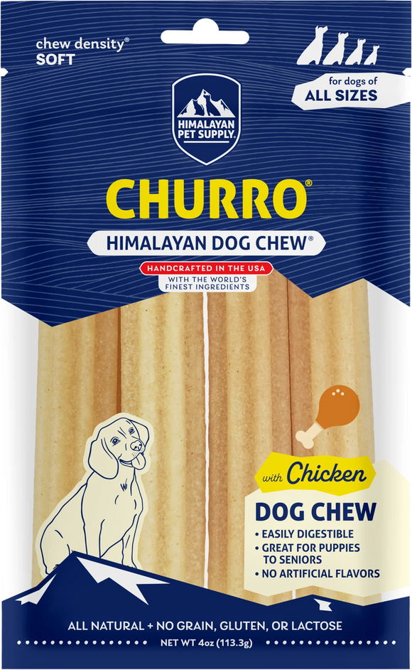 Himalayan Pet Supply yakyCHURRO with Chicken Dog Chews (4 ct)