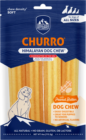 Himalayan Pet Supply yakyCHURRO with Peanut Butter Dog Chews (4 ct)