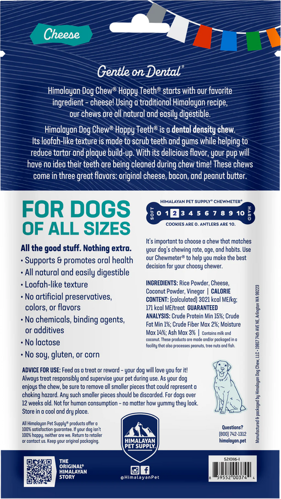 Himalayan Pet Supply Happy Teeth Himalayan Cheese Dental Treat For Dogs (2 chews)