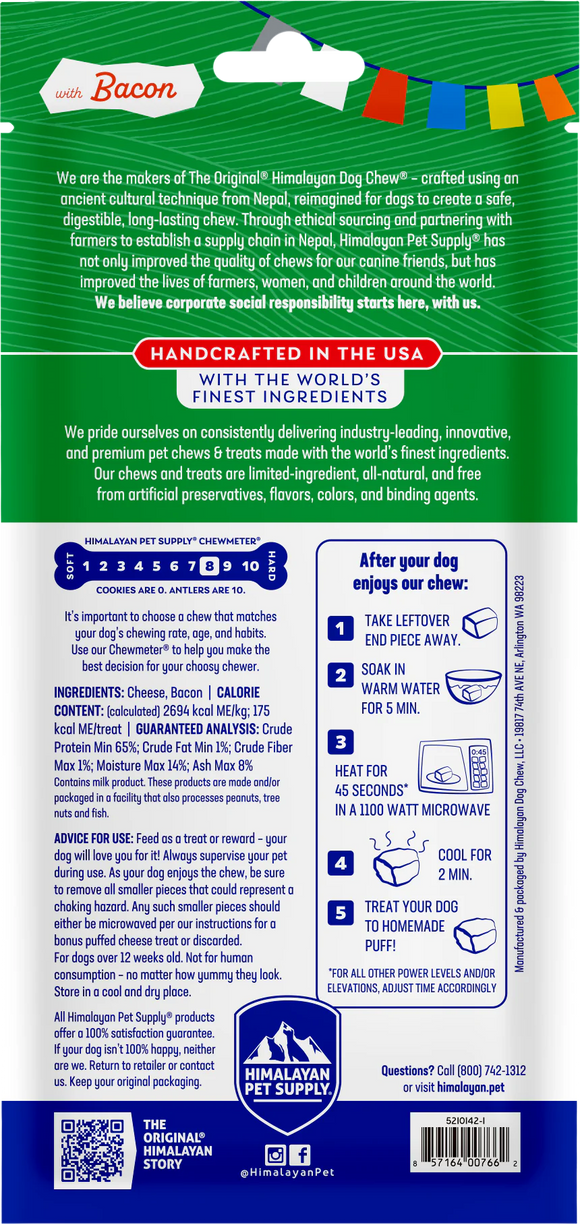 Himalayan Pet Supply Himalayan Dog Chew with Bacon for Dogs