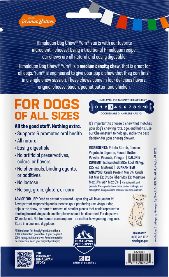 Himalayan Pet Supply yakyYUM with Peanut Butter Dog Chews