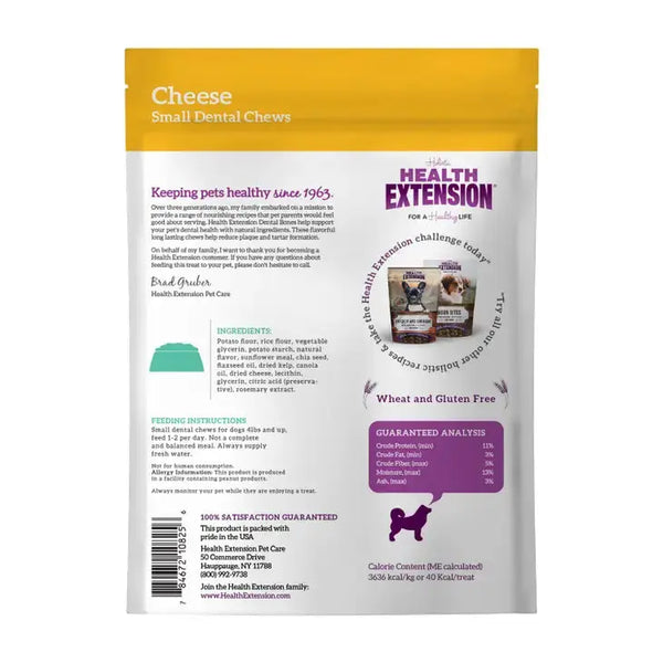 Health Extension Cheese Flavor Dental Chews for Dogs