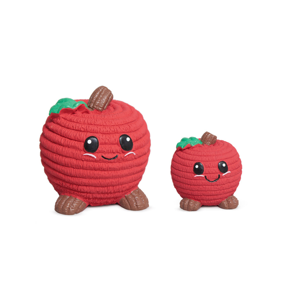 HuggleHounds Sweet Cheeks Foodies Apple Ruff-Tex Latex Squeaky Dog Toy