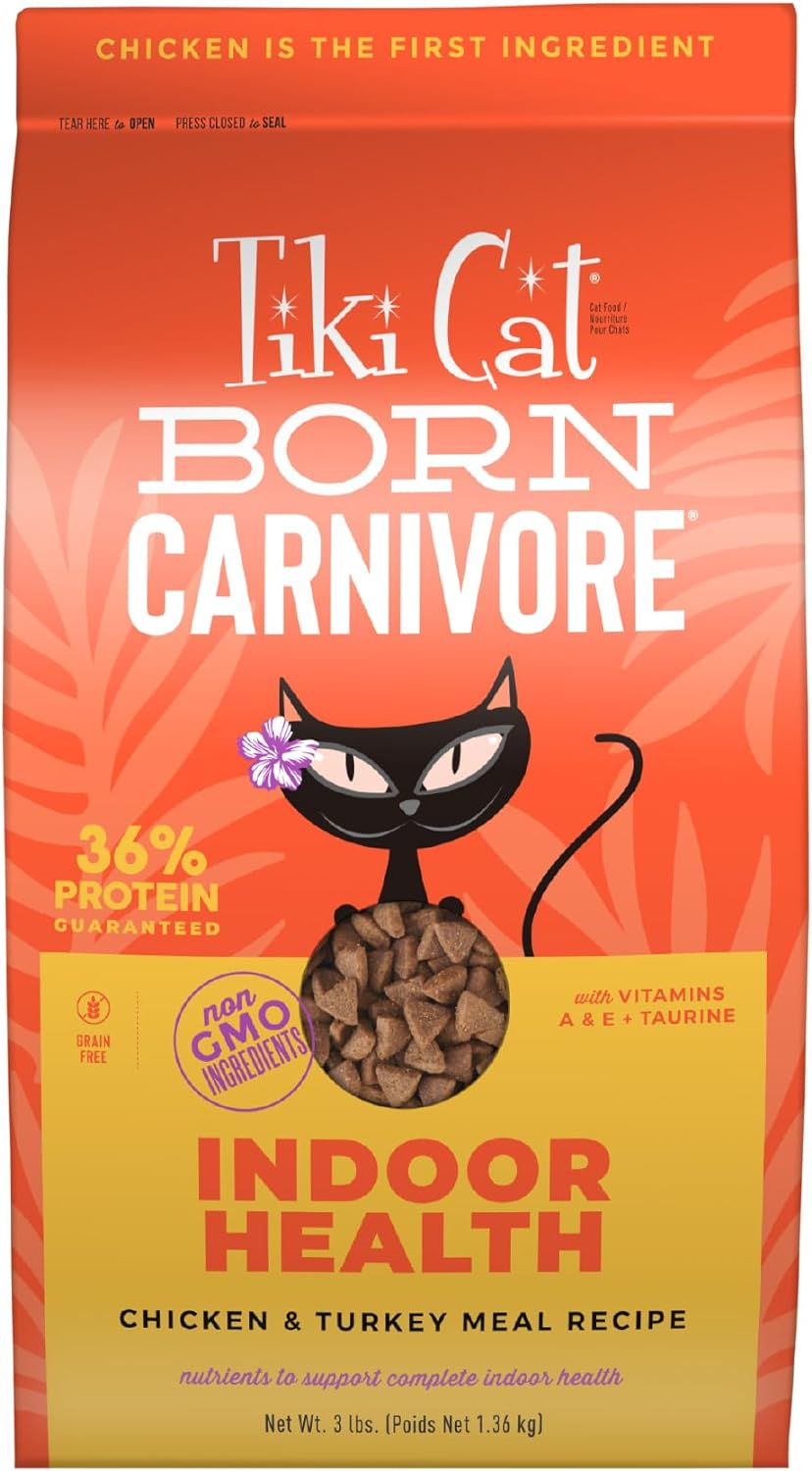 Tiki Cat Born Carnivore Indoor Health Chicken & Turkey Meal Dry Food for Cats