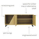 4 Cats & Dogs Jessie Pet Cabinet, oak