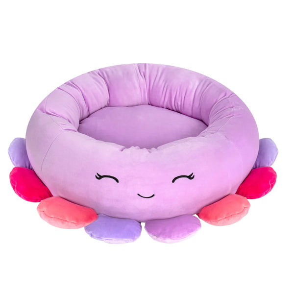 Squishmallows Plush Bolster Pet Bed, Beula the Octopus