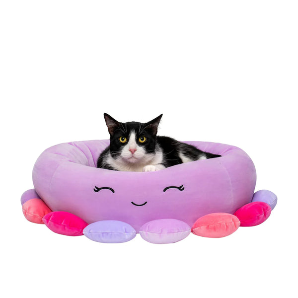 Squishmallows Plush Bolster Pet Bed, Beula the Octopus