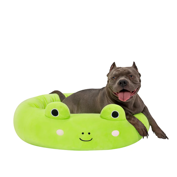 Squishmallows Plush Bolster Pet Bed, Wendy the Frog