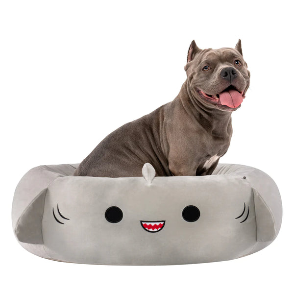 Squishmallows Plush Bolster Pet Bed, Gordon the Shark