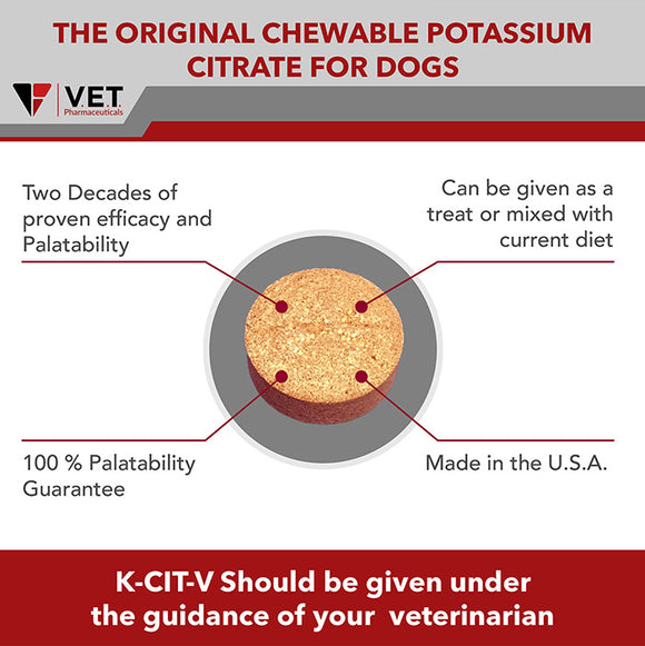 V.E.T Pharmaceuticals K-CIT-V Plus Cranberry Chewable Tablets for Dogs