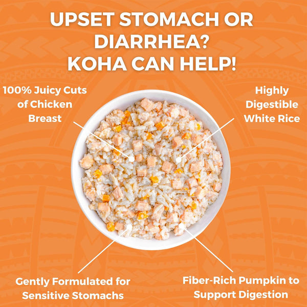 Koha Limited Ingredient Bland Diet Chicken & White Rice Recipe features