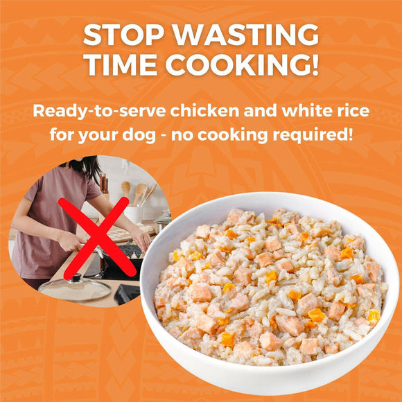 Koha Limited Ingredient Bland Diet Chicken & White Rice Recipe read to serve