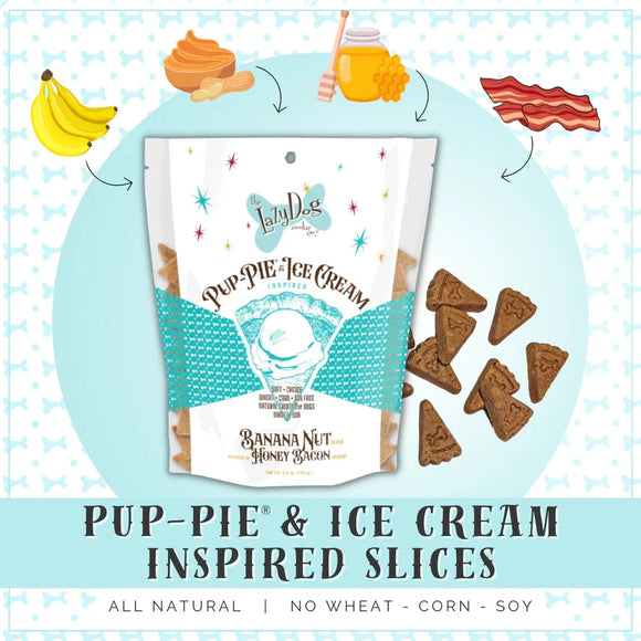 Lazy Dog Pup-PIE & Ice Cream Banana Nut Slice with Honey & Bacon Treats for Dog (5 oz) - Dog Treats 2