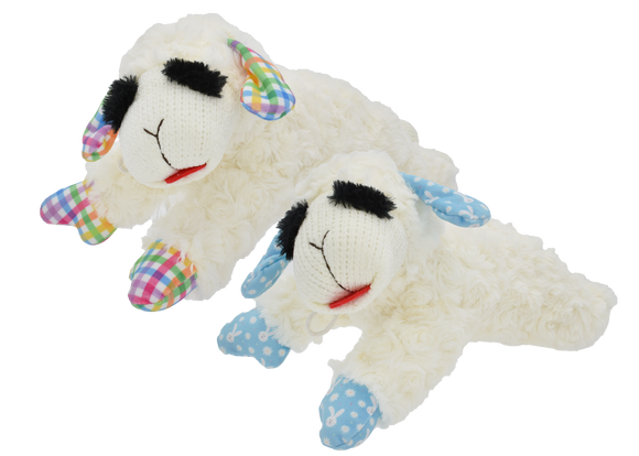 Multipet Spring Lamb Chop Plush Dog Toy 10.5", Assorted Colors