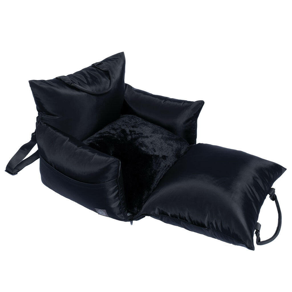 4 Cats & Dogs Marco Car & Travel Bed, Noir unzipped