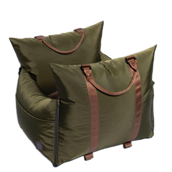 4 Cats & Dogs Marco Car & Travel Bed, Army