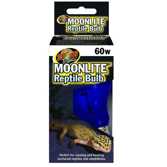 Zoo Med Moonlite Reptile Bulb packaging with a lemur illustration on a white background