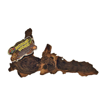 Decorative piece of wood with a label on a white background