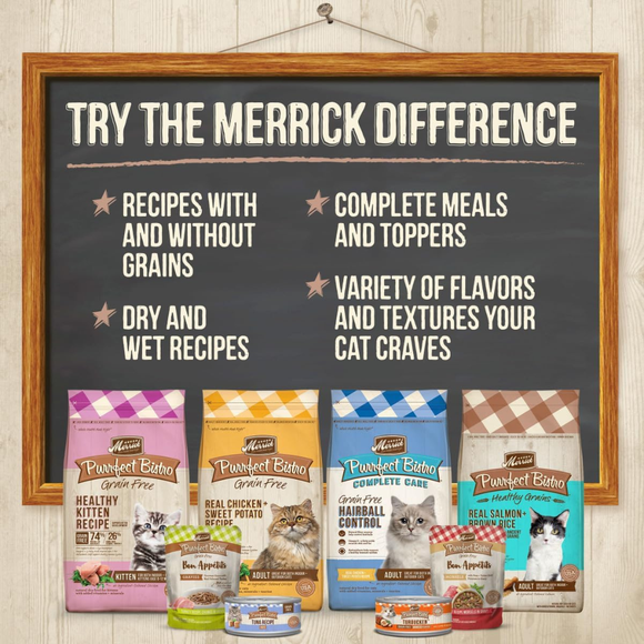Merrick Purrfect Bistro Grain Free Bon Appetits Gravies Adult Wet Cat Food, Turkey Recipe Chunks in Gravy (3 oz x 24 pouches)