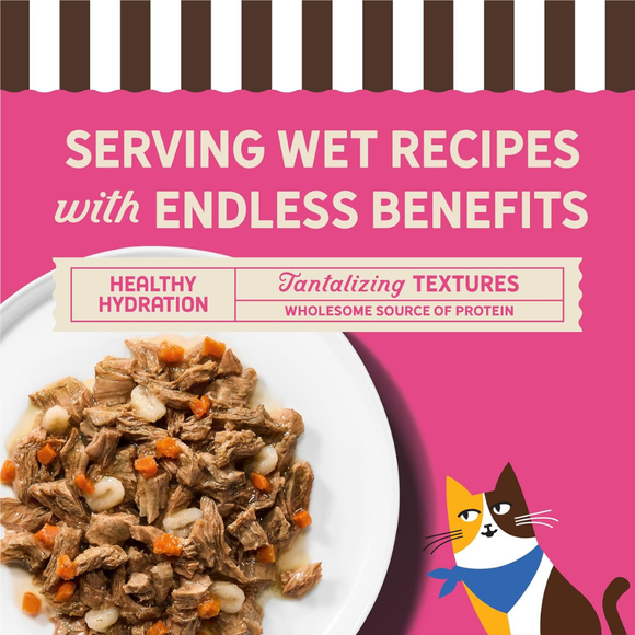 Merrick Purrfect Bistro Premium Canned Adult Wet Cat Food, Braised Pork, Carrot & Barley Recipe Grilled in Sauce (3 oz x 24 cans)