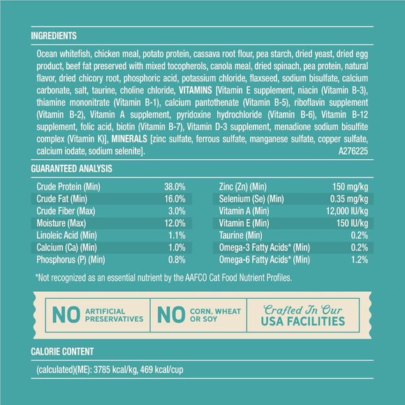 Merrick Purrfect Bistro Grain Free Wild-Caught Ocean Whitefish & Spinach Recipe Dry Cat Food