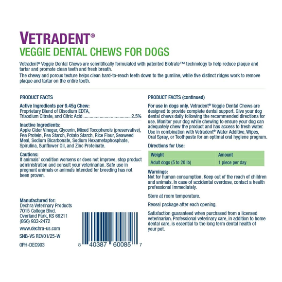 Dechra Vetradent Veggie Dental Chews