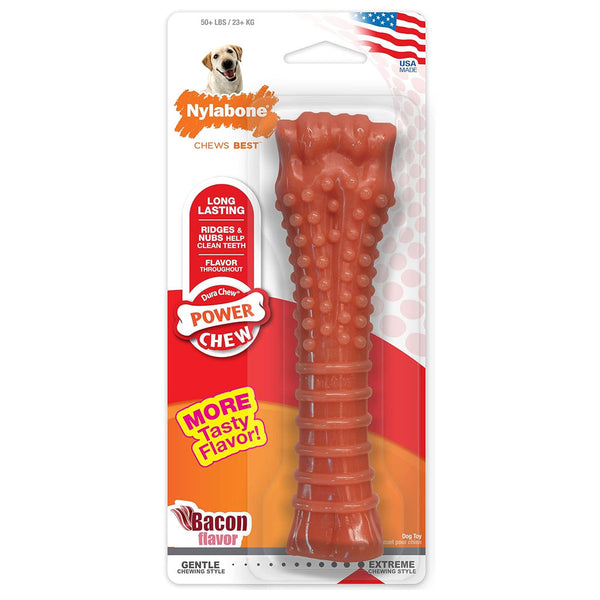 Nylabone Power Chew Durable Dog Toy Bacon Flavor, X-Large