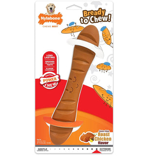 Nylabone Power Chew Baguette Dog Toy Roast Chicken Flavor, Large