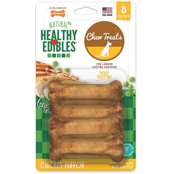 Nylabone Healthy Edibles Natural Long Lasting Chicken Flavor Dog Chew Treat, x-small/petite