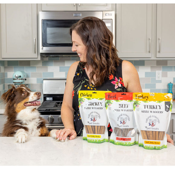 Natural Cravings Beef Sizzle Waggers Soft Jerky Sticks for Dogs