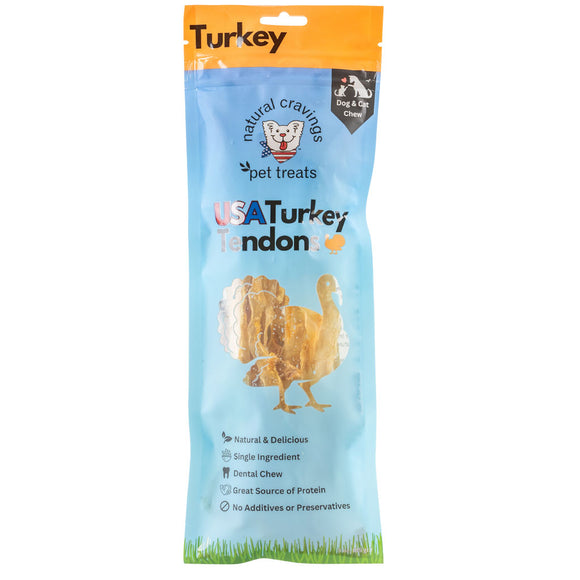Natural Cravings USA Turkey Tendons Chew for Dogs & Cats