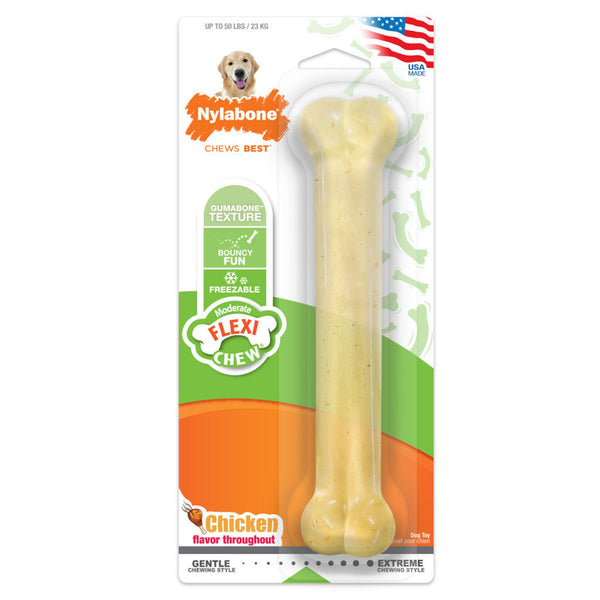 Nylabone Moderate Flexi Chew Chicken Flavor Dog Toy, Large/Giant