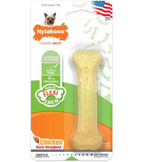 Nylabone Moderate Flexi Chew Chicken Flavor Dog Toy, XS/Petite