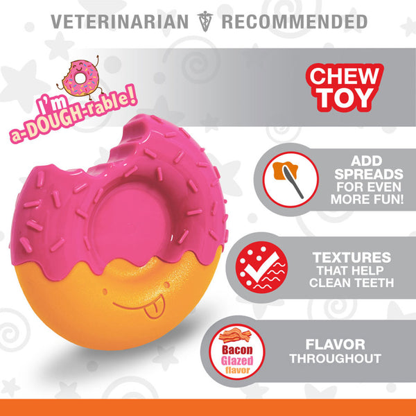 Nylabone Power Chew Donut Bacon Glazed Flavor Dog Toy