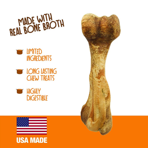 Nylabone Healthy Edibles Broth Bone Ham Flavor Dog Treats