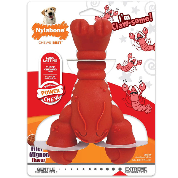 Nylabone Power Chew Lobster Dog Toy, Red, large