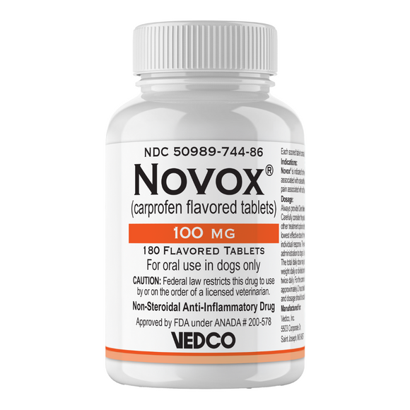 Novox (Carprofen) Chewable Tablets for Dogs, 100mg