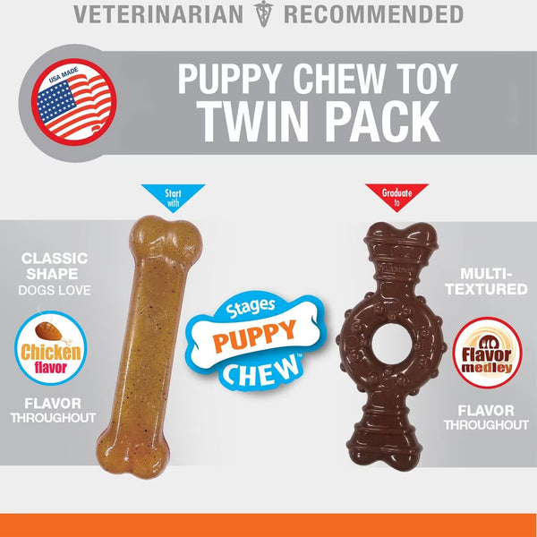 Nylabone Just for Puppies Teething Chew Ring Flavor Medley Dog Bone