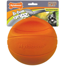 Nylabone Power Play Basketball B-Ball Gripz Dog Toy