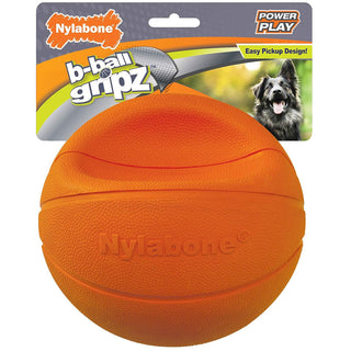 Nylabone Power Play Basketball B-Ball Gripz Dog Toy