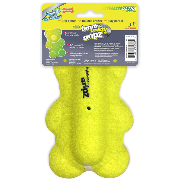 Nylabone Power Play Tennis Teddy Gripz Bear Dog Toy