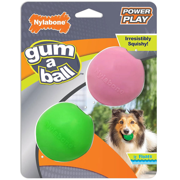 Nylabone Power Play Gum-A-Ball Toy for Dog, 2-count