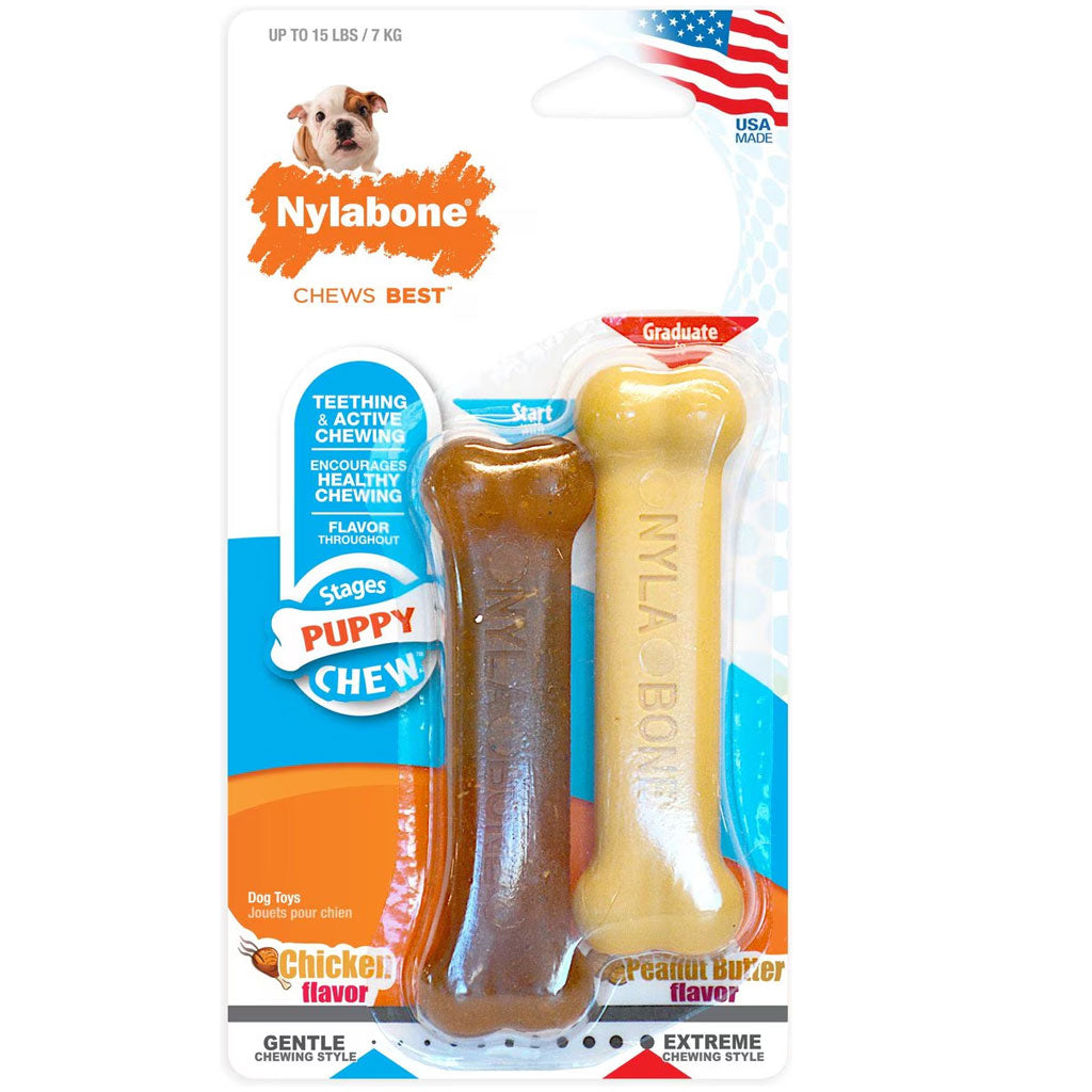 Nylabone Classic Puppy Chew Flavored Durable Dog Chew Toy, X-Small/Petite