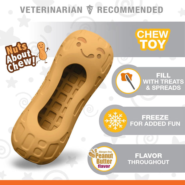 Nylabone Strong Rubber Allergen-Free Peanut Butter Flavor Tough Dog Treat Toy