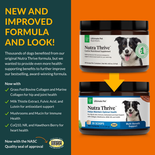 Ultimate Pet Nutrition Nutra Thrive Nutritional Supplements for Dogs, 3.3-oz