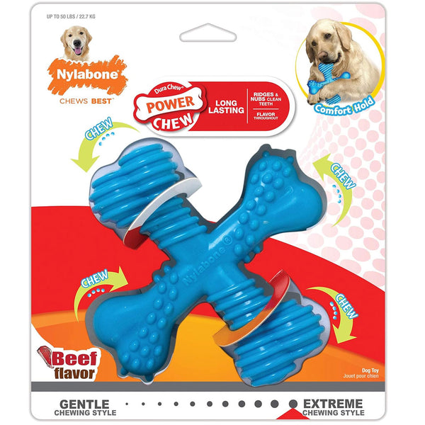 Nylabon Power Chew X Bone Chew Toy for Puppies, Beef Flavor, Large