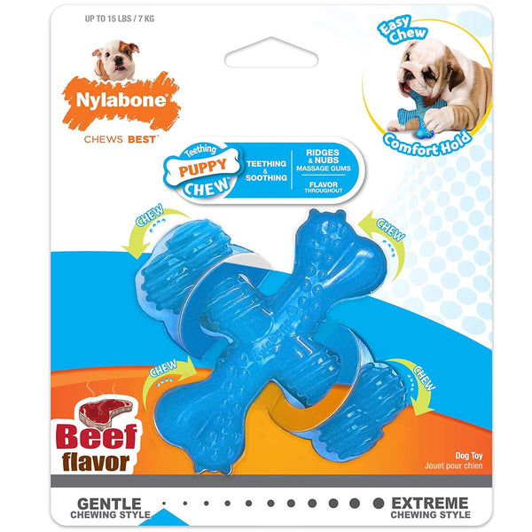 Nylabon Power Chew X Bone Chew Toy for Puppies, Beef Flavor, Small