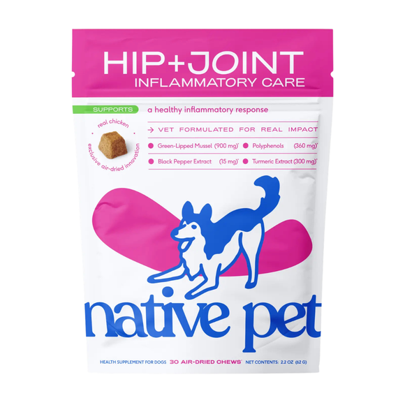 Native Pet Hip & Joint Inflammatory Care for Dogs - 30 Chews - Dog Joint & Hip Supplements 1