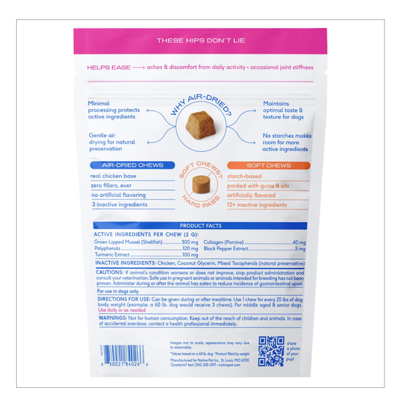 Native Pet Hip & Joint Inflammatory Care for Dogs - Dog Joint & Hip Supplements 12
